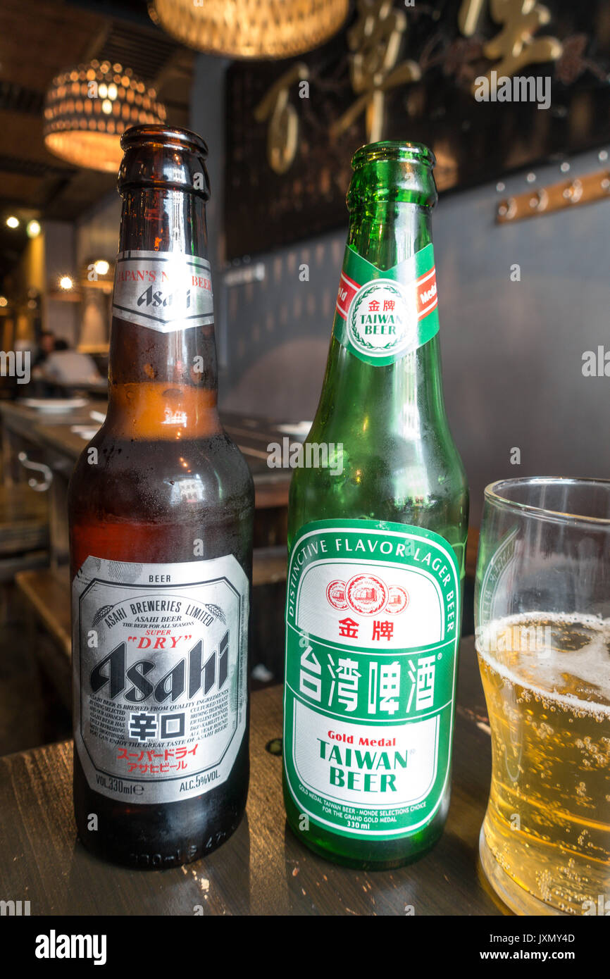 Leongs legend, Chinatown, London, imported asian chinese japanese bottled beers beer. Stock Photo