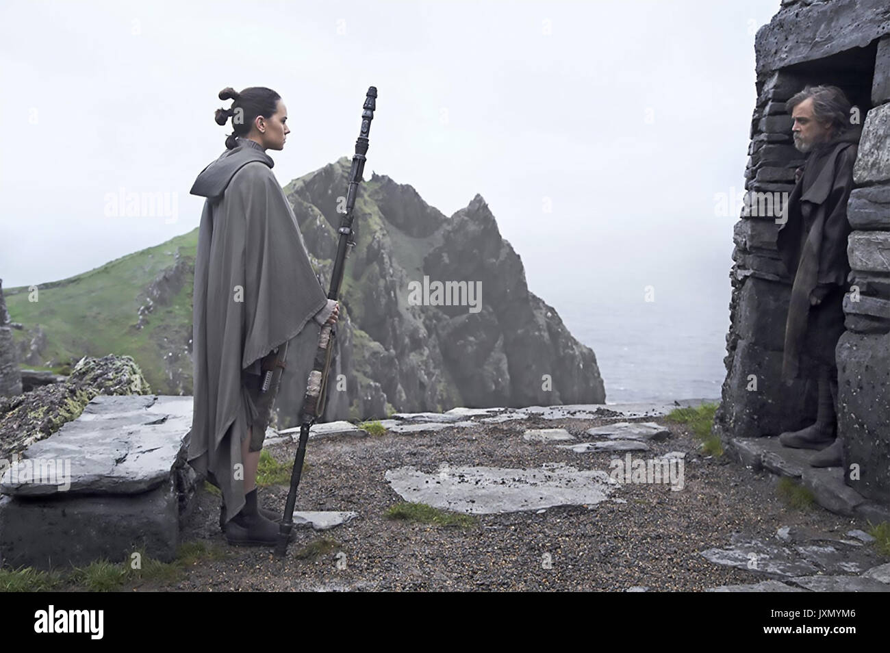 STAR WARS; THE LAST JEDI 2017 Lucasfilm production with Daisy Ridley and Mark Hamill Stock Photo