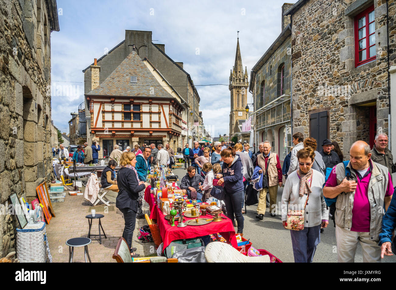 France, Brittany, Antiques Street Fair and flea market in the breton