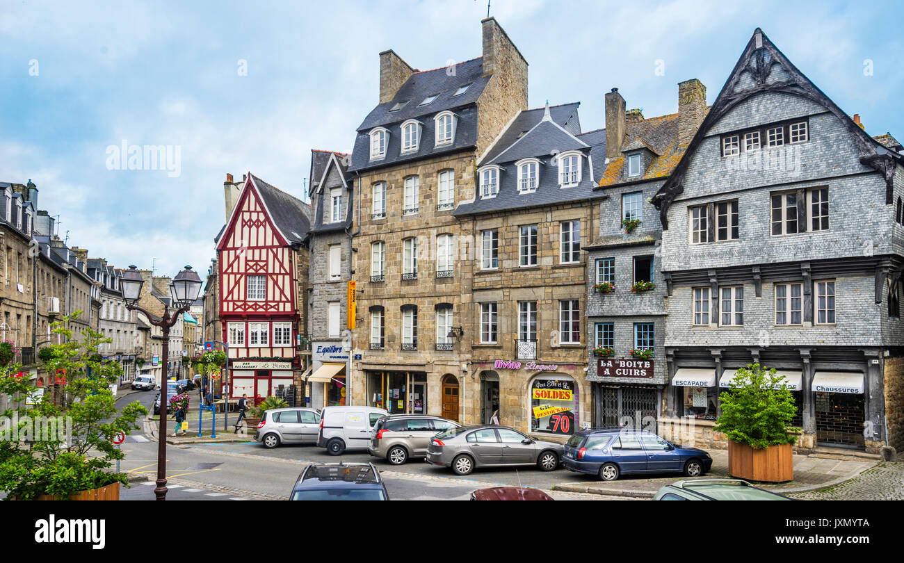France, Brittany, Cotes-d'Armor department, Guingamp, Place du Centre in the historical center of Guingamp Stock Photo