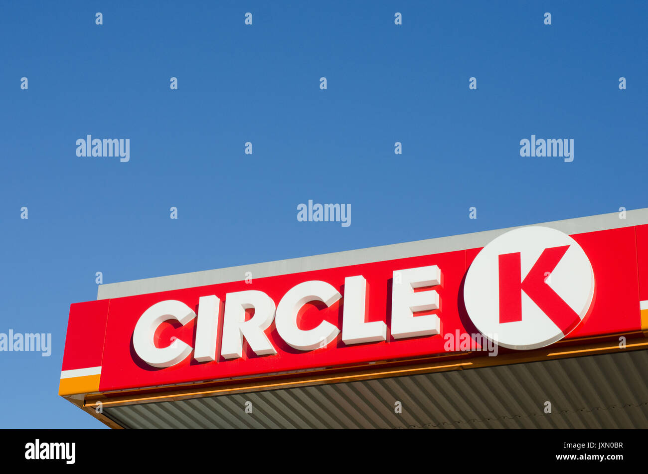 Gavle, Sweden - July 29 2017. The sign and logo of international chain of gas stations, Circle K in Gavle, Sweden Stock Photo