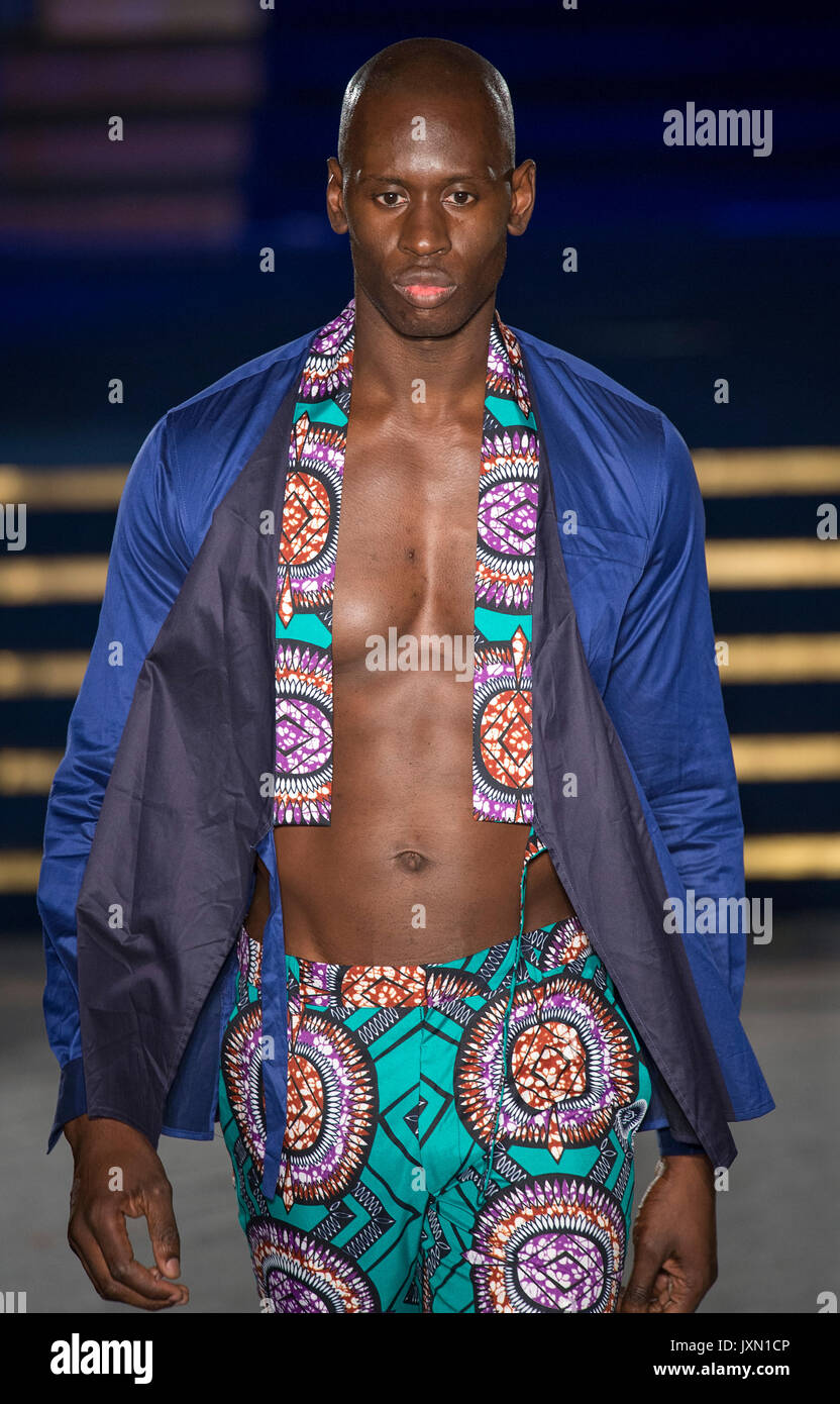 AFWL 2017 models - photos taken by Steve Mack for Africanhair.com during catwalk shows on Saturday 12th August at Freemasons Hall  -London. Stock Photo