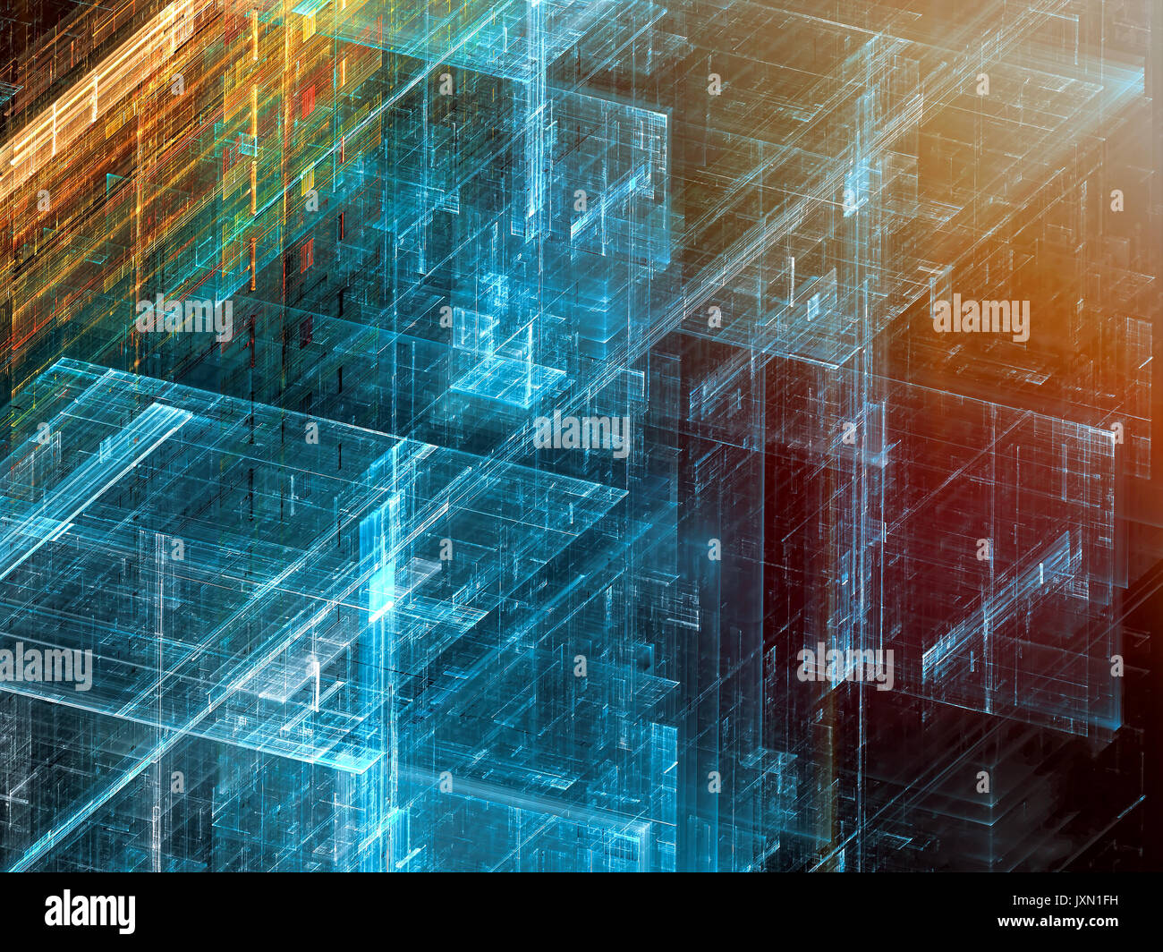 Abstract technology fractal background - digitally generated ima Stock ...