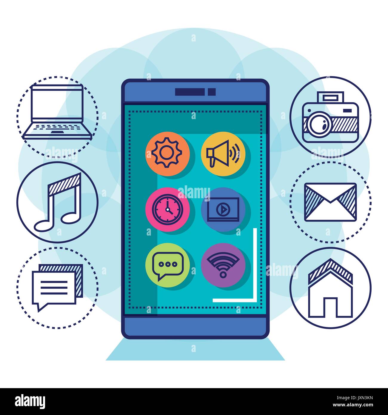 social media technology digital smartphone Stock Vector Image & Art - Alamy