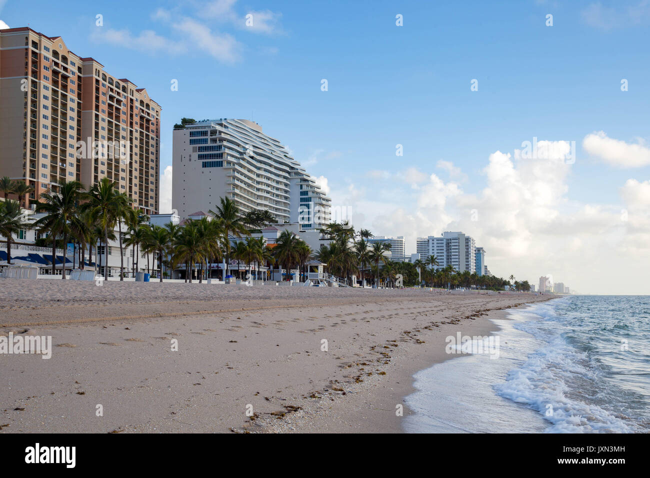 Beachfront Hotels at Las Olas in Ft. Lauderdale, FL. Stock Photo
