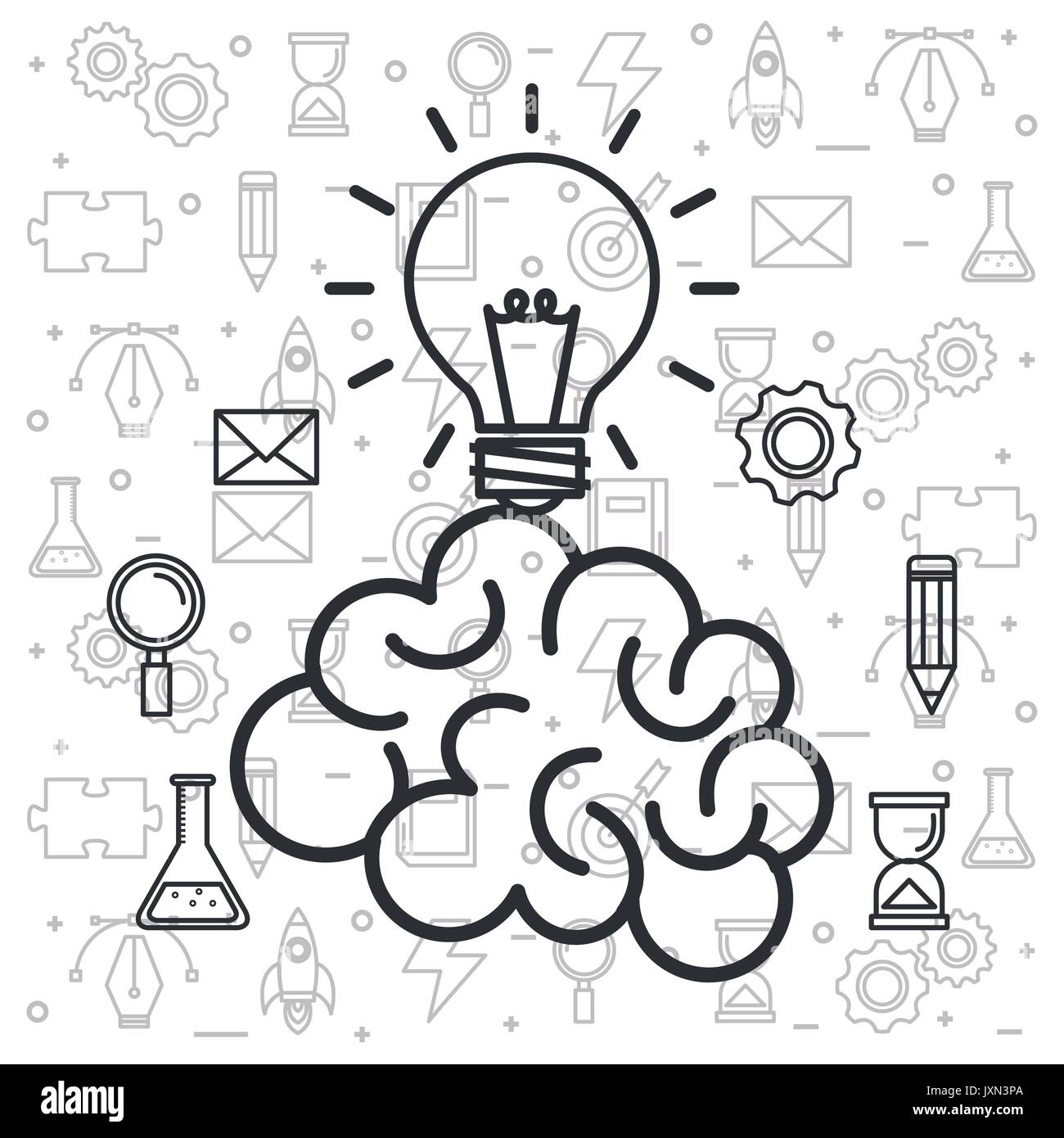 brain idea creativity invention innovation Stock Vector Image & Art - Alamy