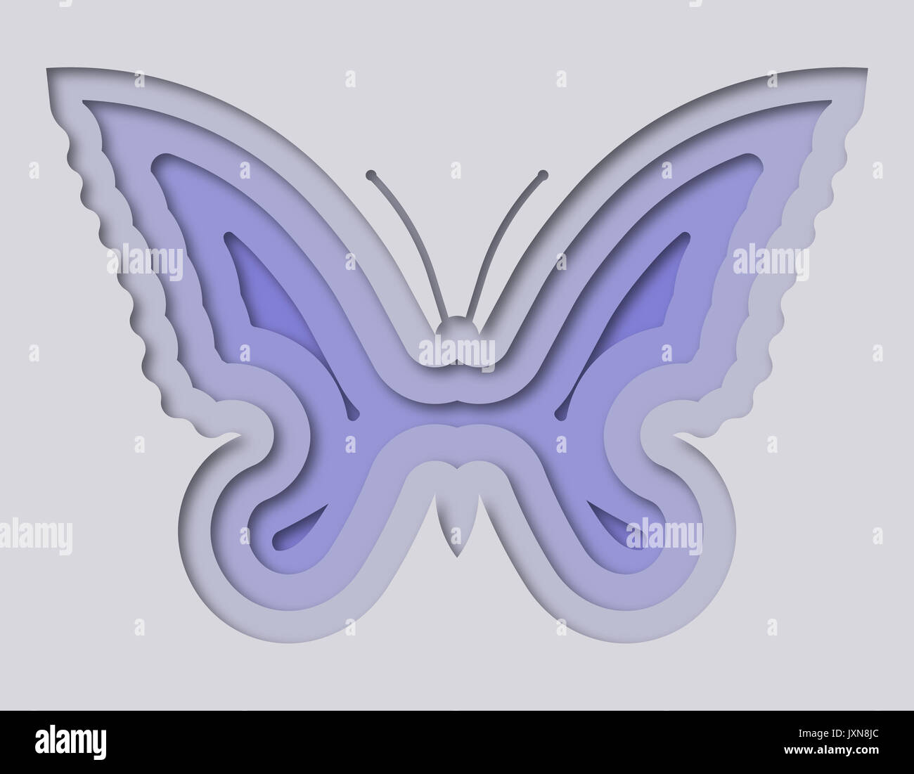 Illustration of a beautiful butterfly cut from paper Stock Photo - Alamy