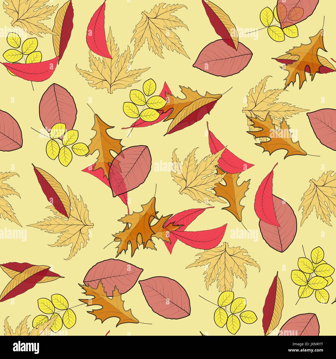 Vector illustration of autumn background with leaves Stock Vector Image ...