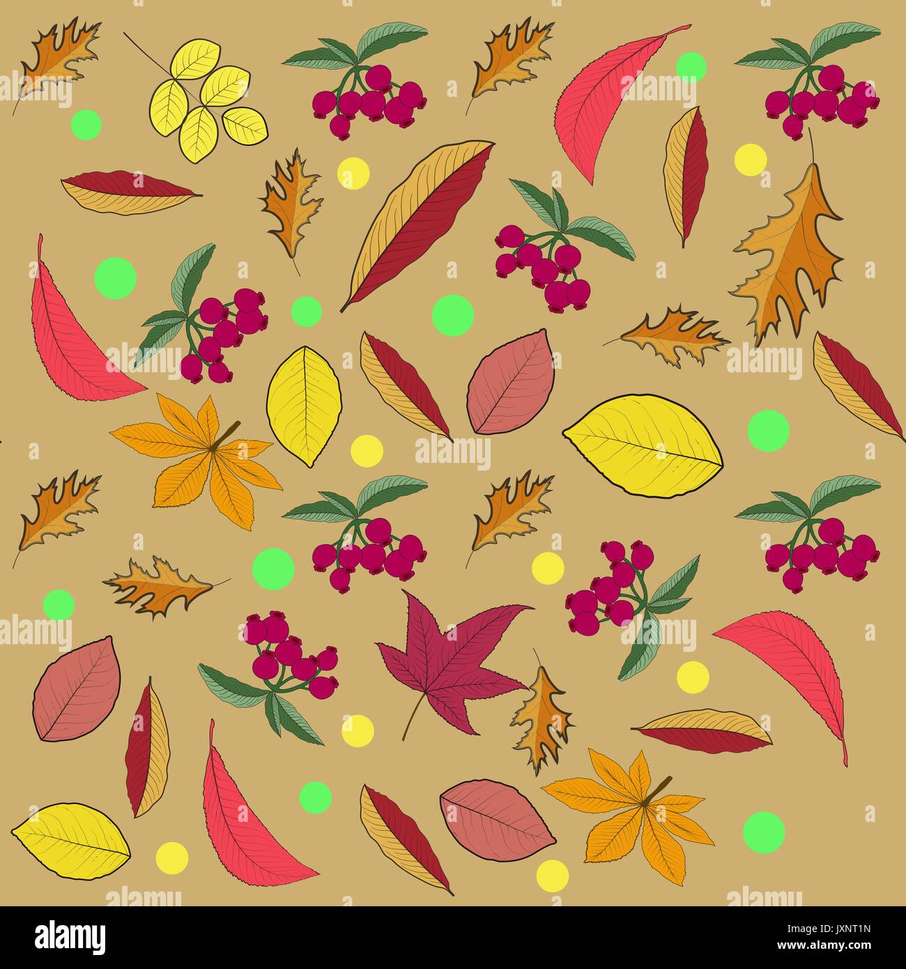 Vector illustration of autumn background with leaves Stock Vector Image ...