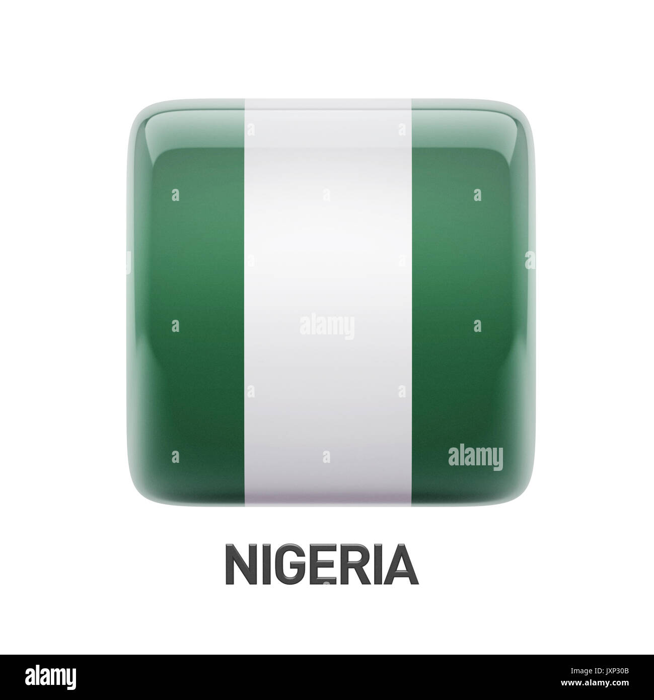 Nigeria Flag isolated on white background Stock Photo - Alamy