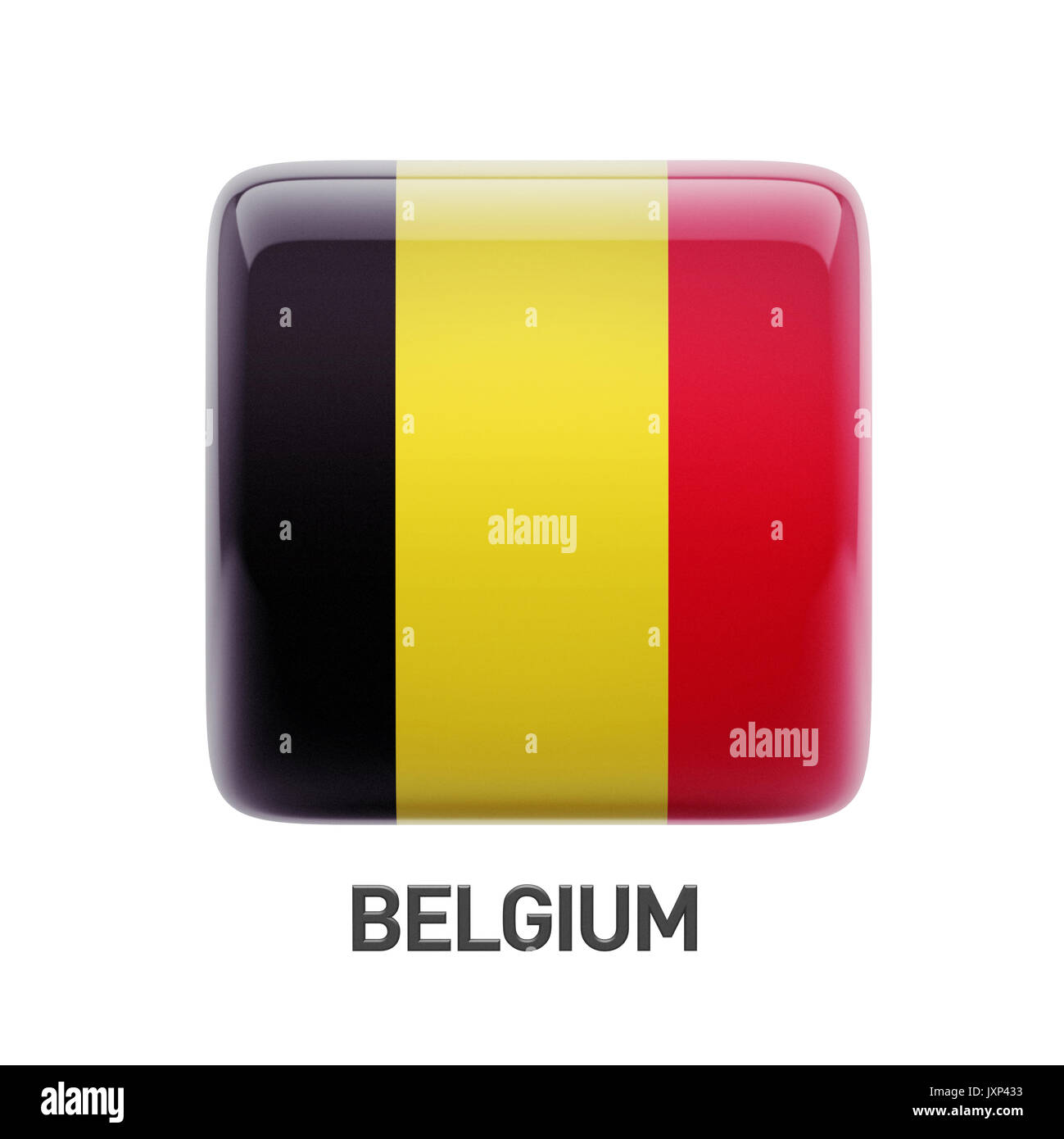 Belgium Flag isolated on white background Stock Photo - Alamy