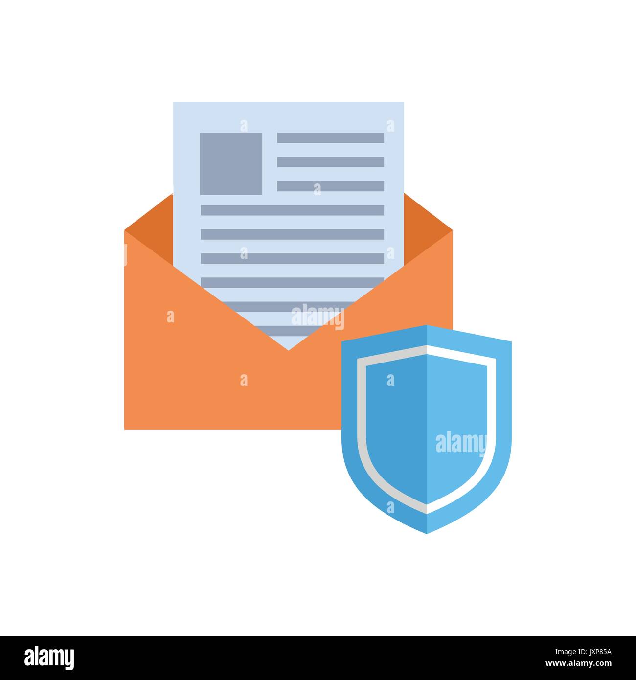 Envelope With Shield Icon Mail Data Protection Concept Stock Vector