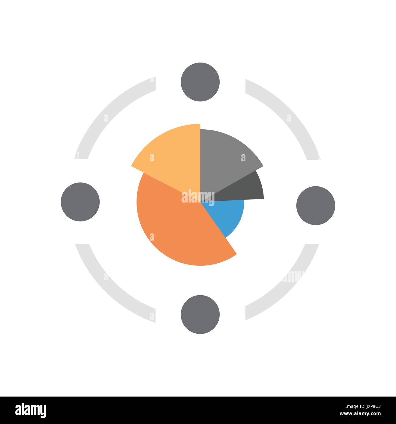 Pie Diagram Icon Colorful Financial Business Chart Stock Vector Image ...