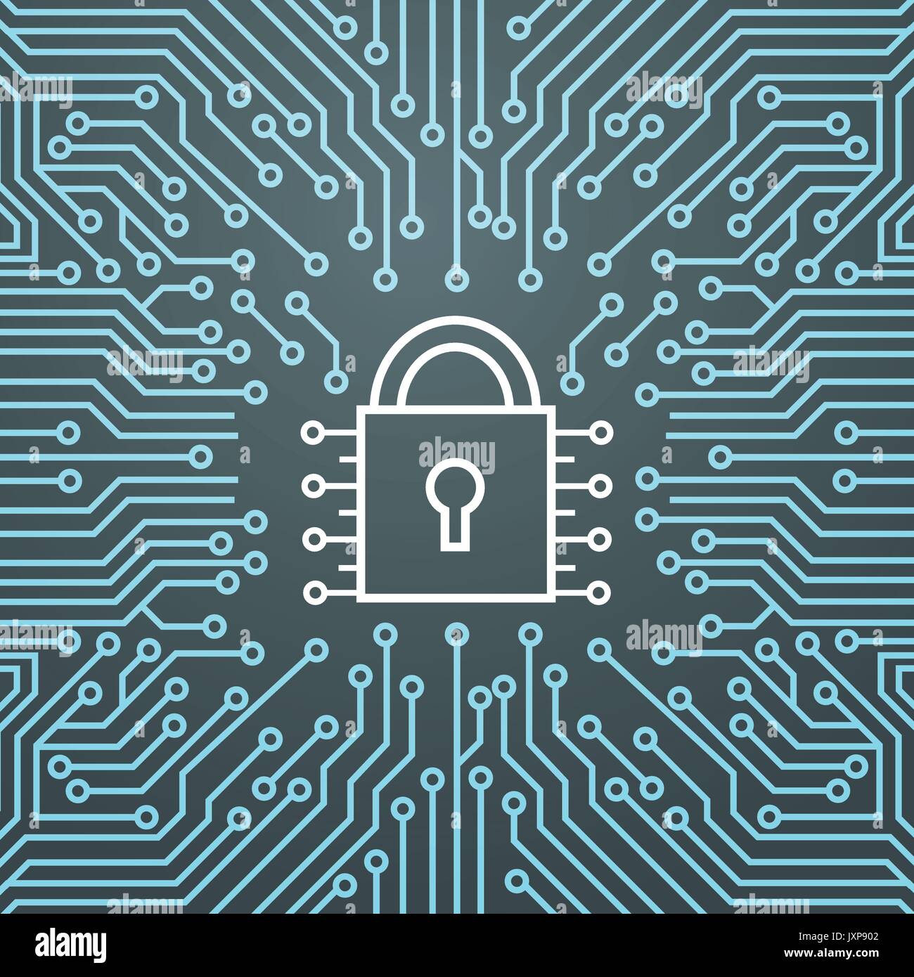 Lock Network Data Protection System Concept Banner Stock Vector Image ...