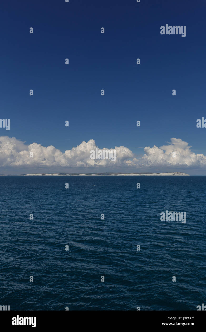 Seven sister and beachy head cliffs from the English channel Stock Photo