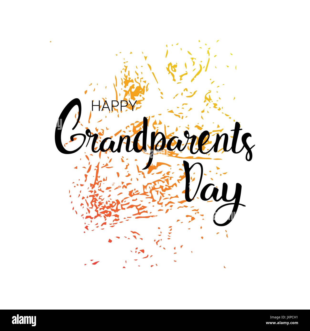 Happy Grandparents Day Greeting Card Banner Text Over White Stock