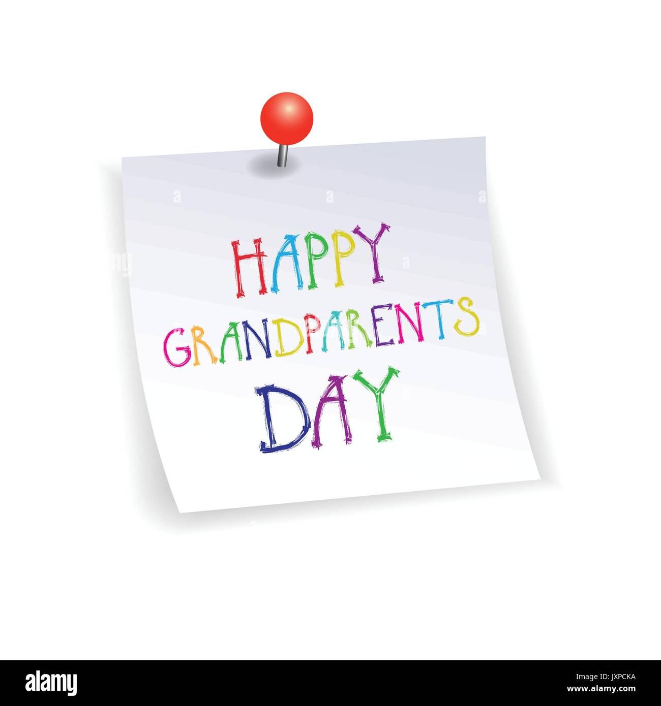 Happy Grandparents Day Greeting Card Sticker Colorful Text Over White