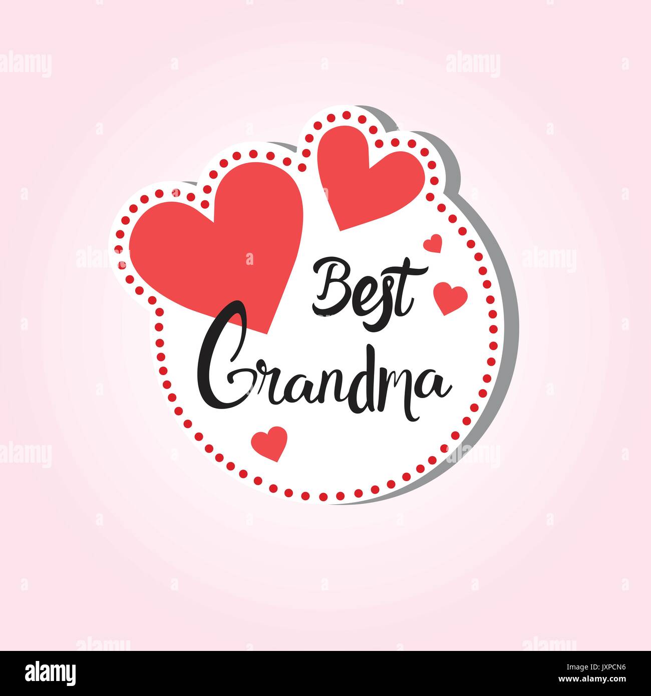 Happy Grandparents Day Greeting Card Sticker Colorful Over Pink