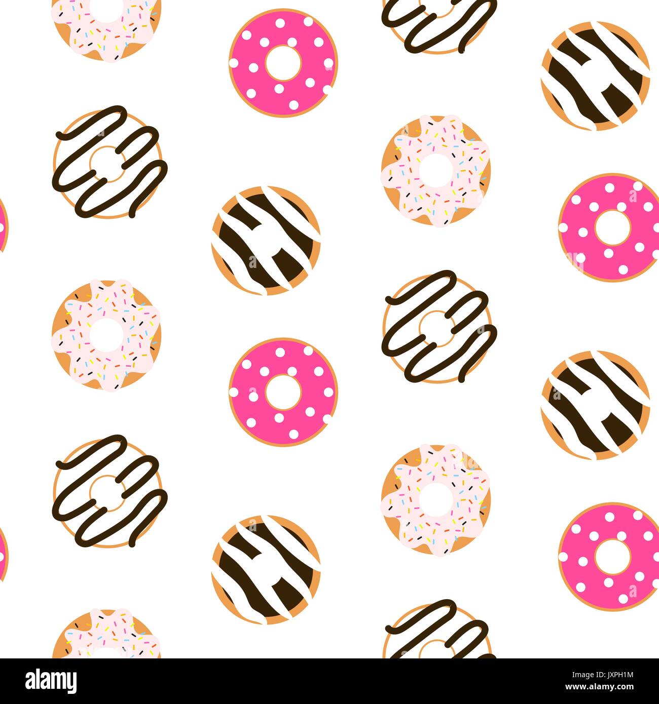 Donut glazed seamless vector pattern. Stock Vector