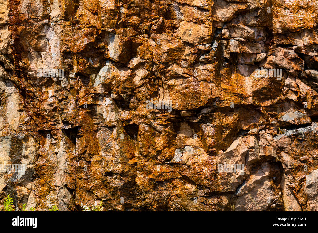Natural rock wall Ontario Canada Stock Photo - Alamy