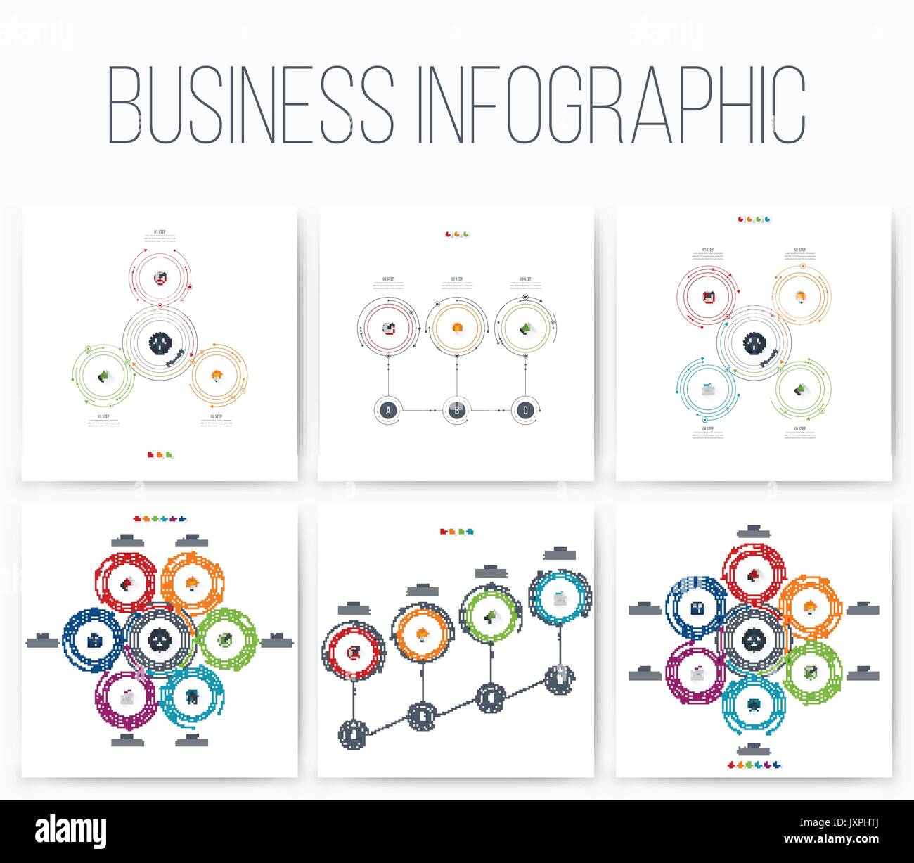 Set with infographics. Data and information visualization. Template ...