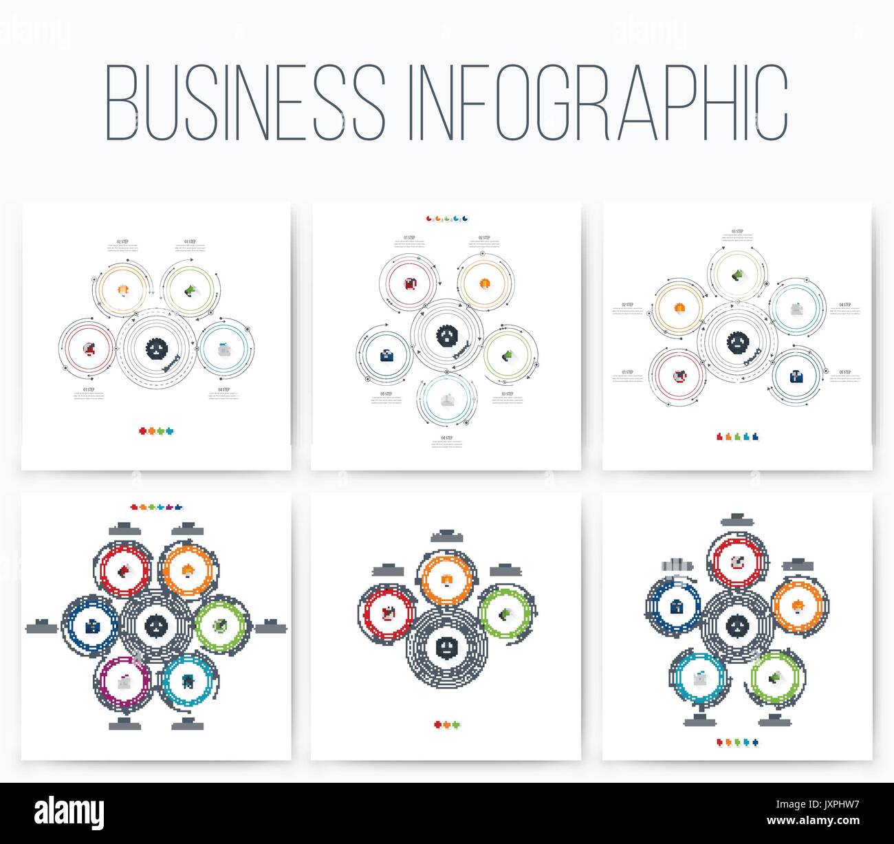 Set with infographics. Data and information visualization. Template ...