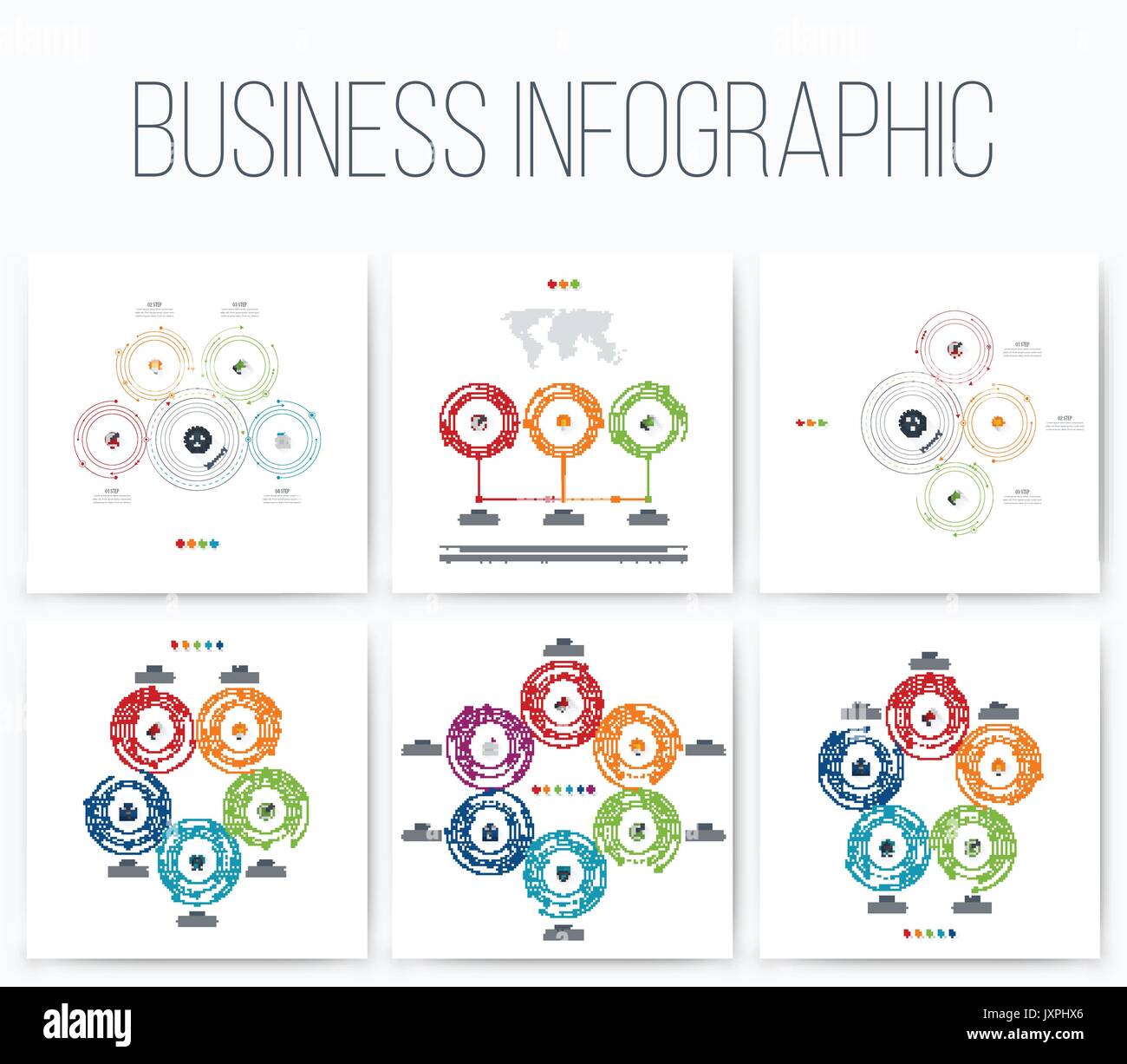 Set with infographics. Data and information visualization. Template ...