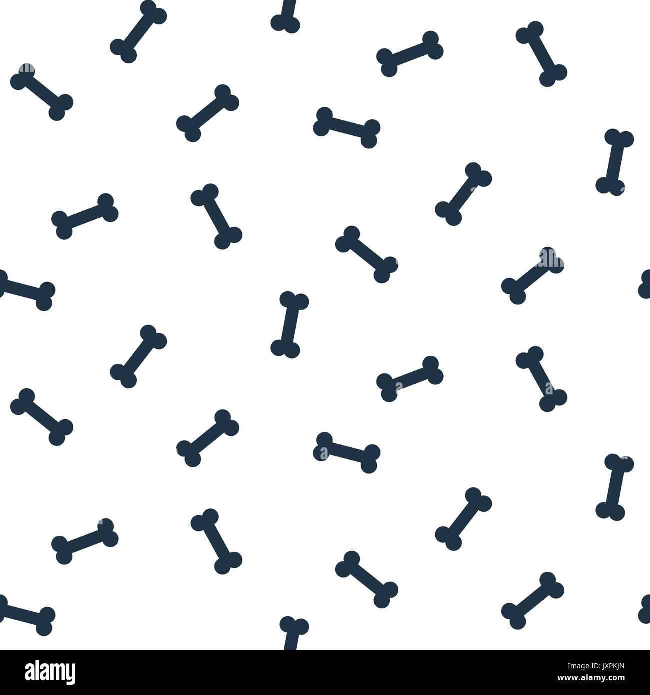 Blue and white bone cartoon seamless vector pattern. Stock Vector