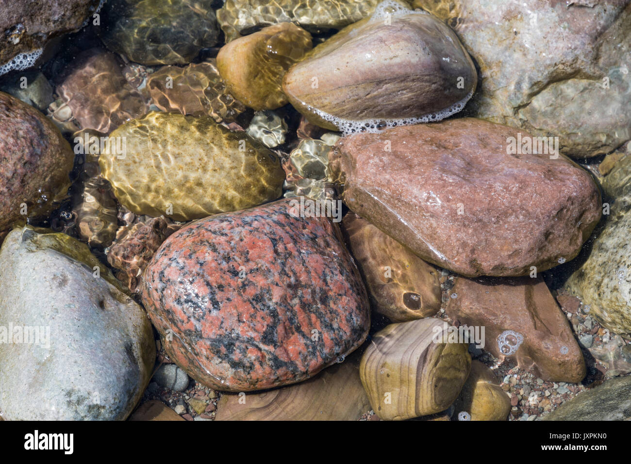 Colorful various wet stones in water Stock Photo - Alamy