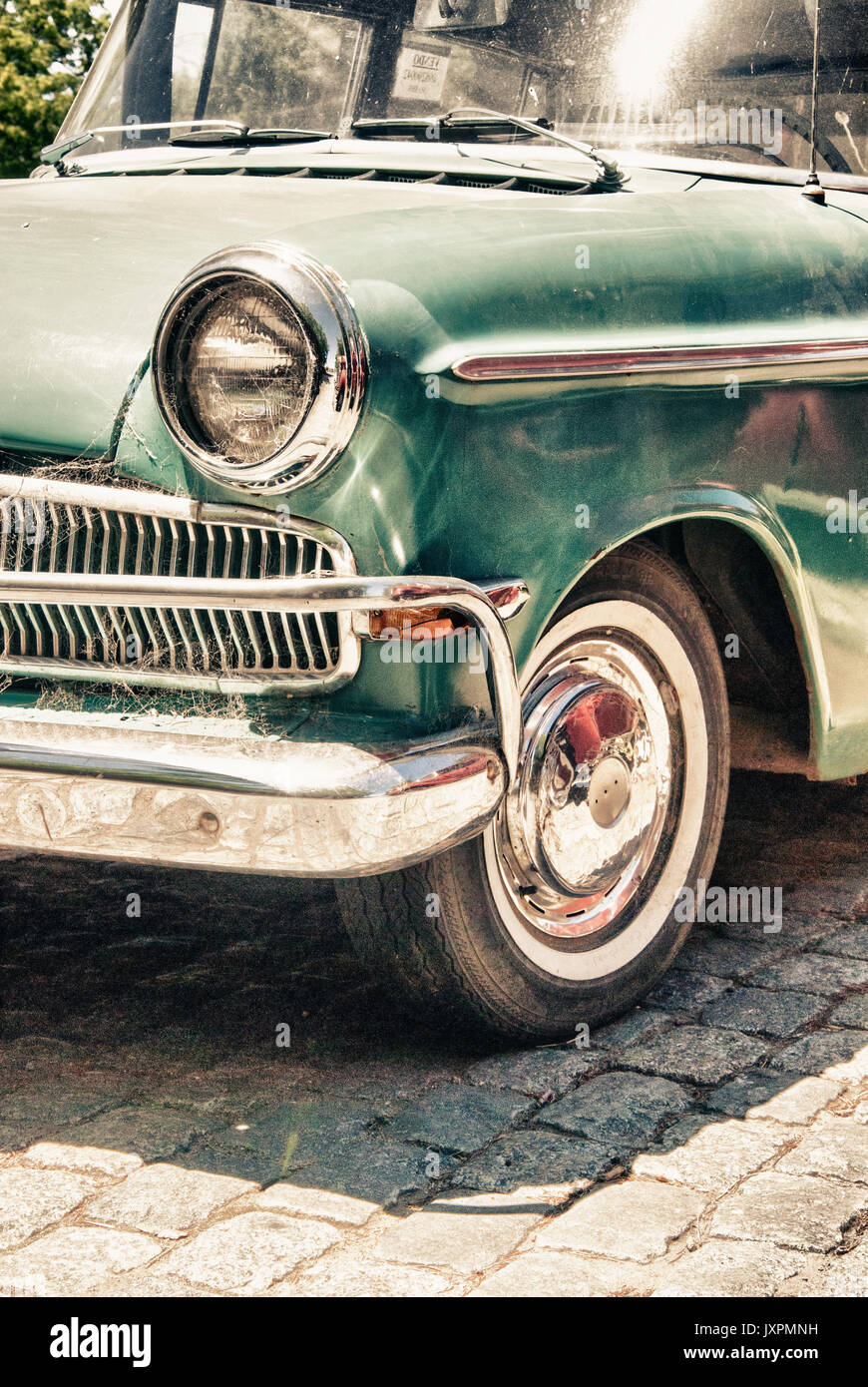 Classic Vintage Car In The Streets Of Colonial Del Sacramento Stock