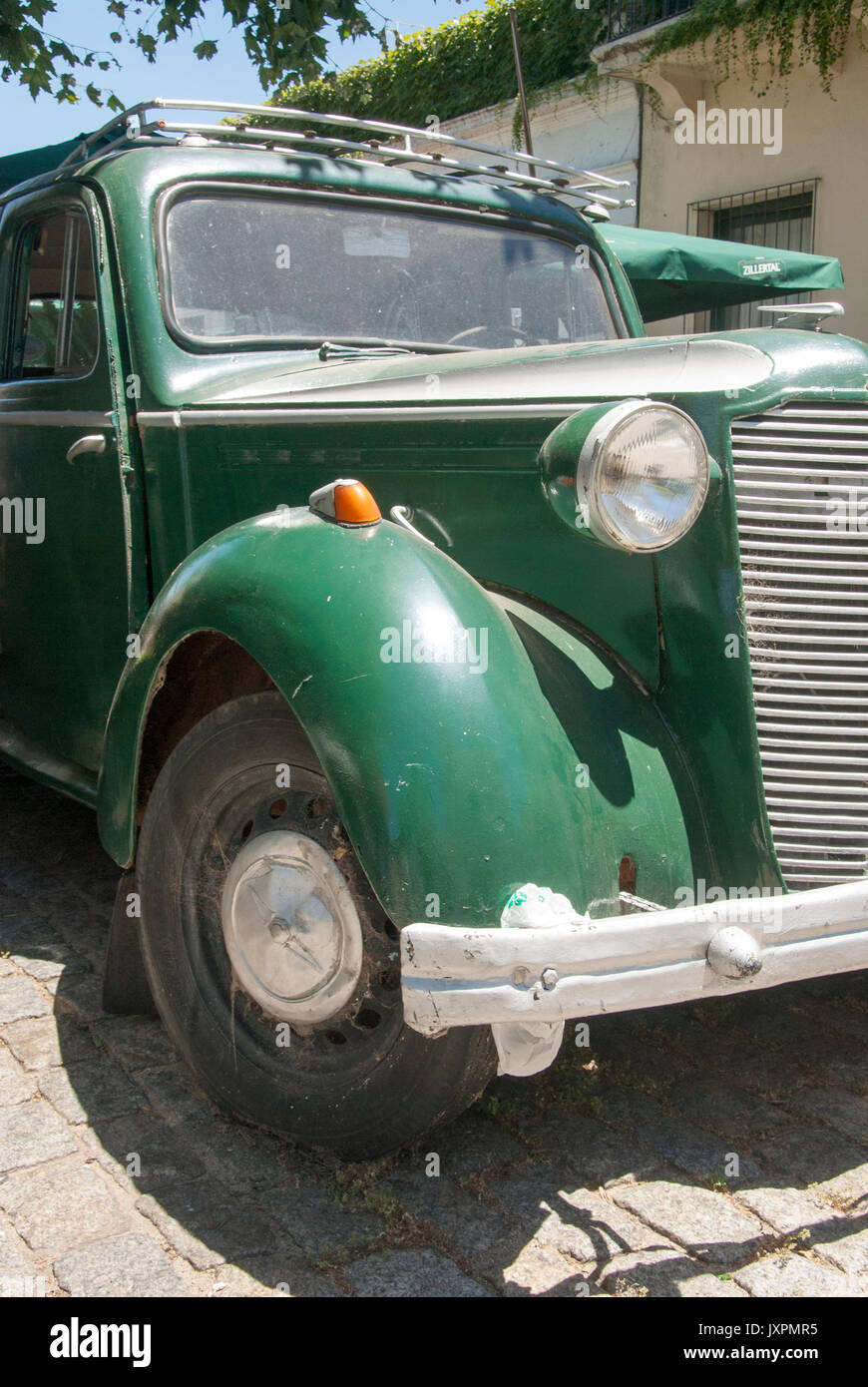 Classic Vintage Car In The Streets Of Colonial Del Sacramento Stock