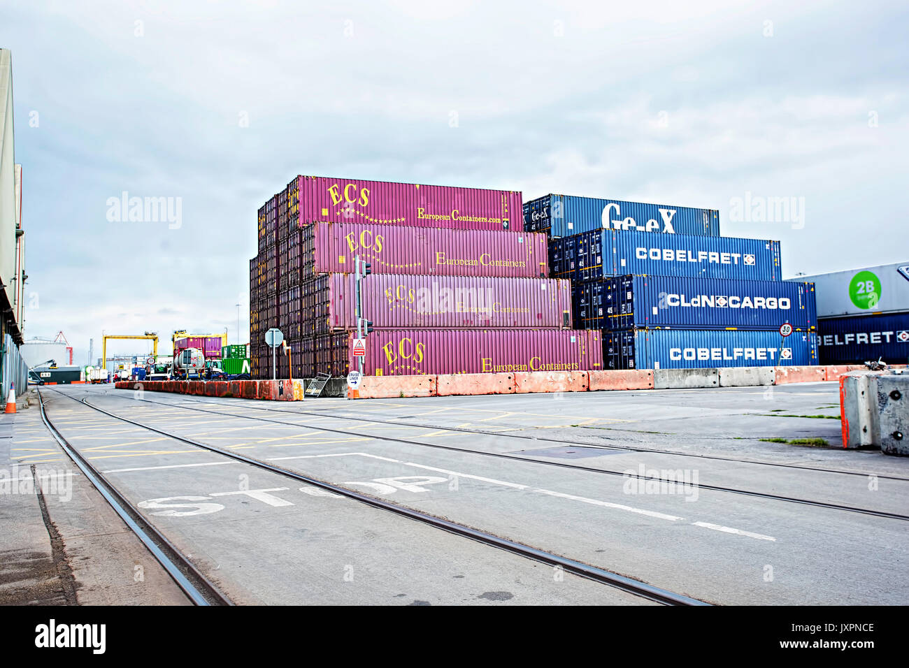 Container depot in Dublin port located in Alexandra Quay Container