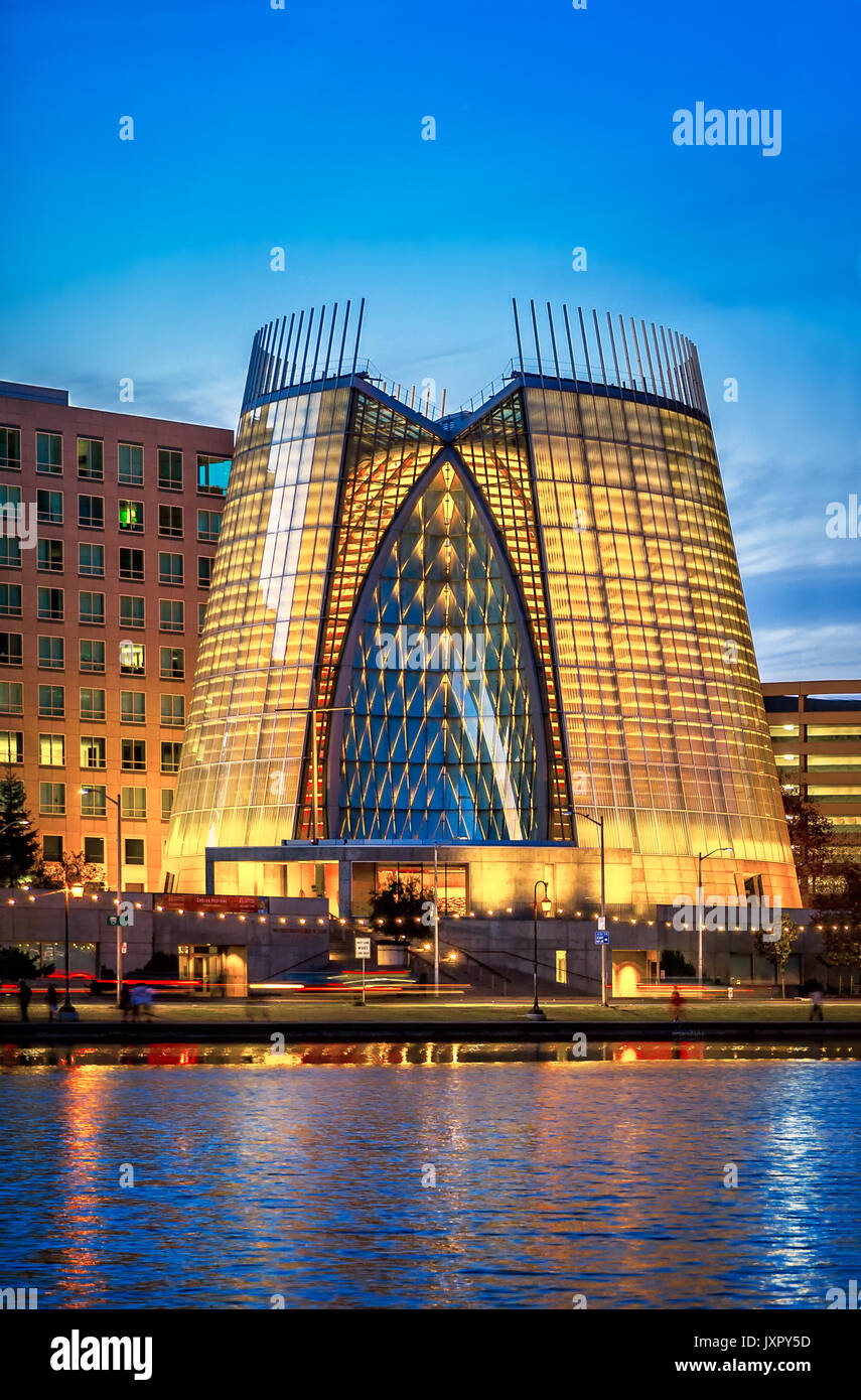 OAKLANDNOV 10 A dramatic contemporary glass cathedral illuminated at
