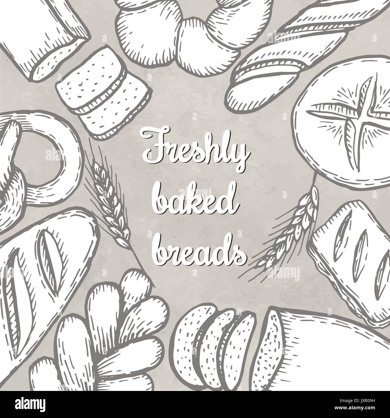 Hand drawn decorative bread bakery . Vector Illustration Stock Vector ...