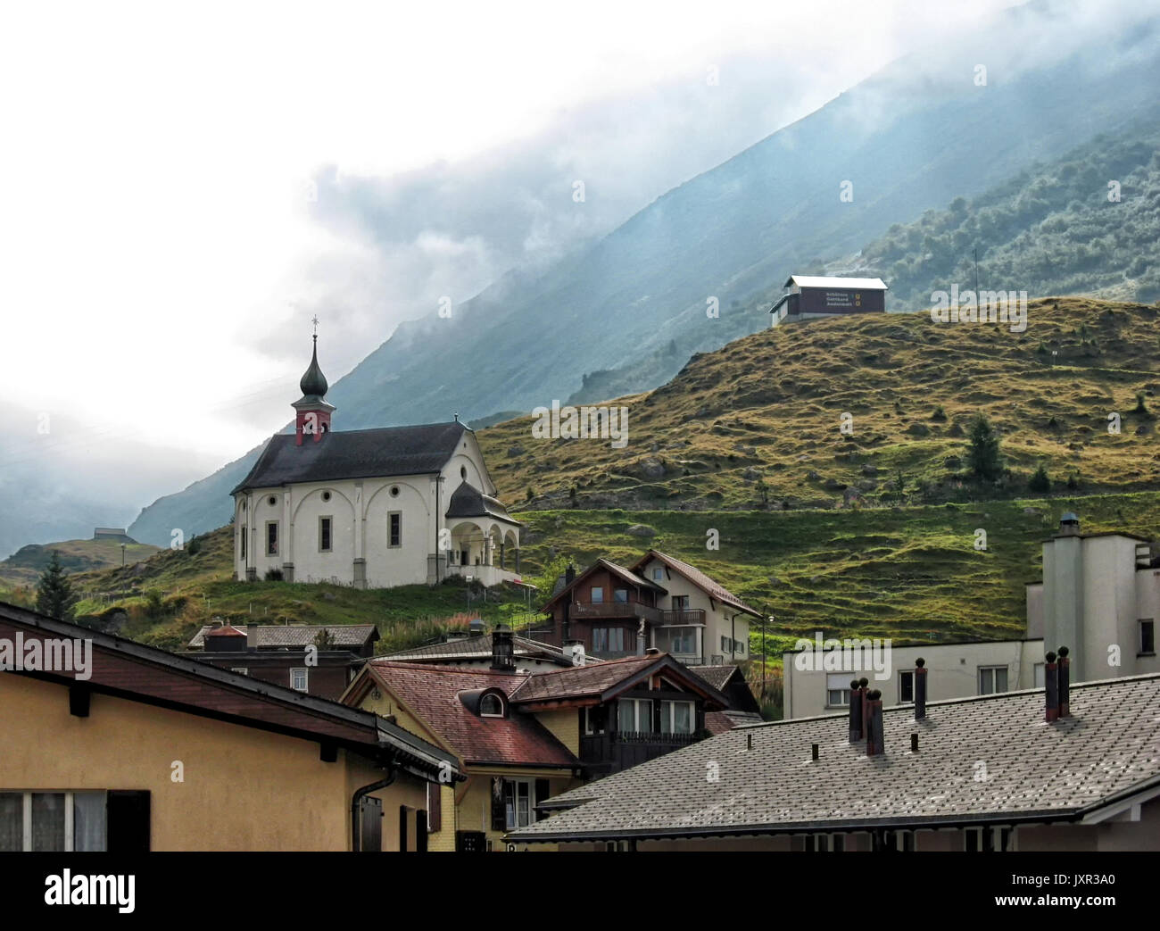 Mountains snow switzerland church hi-res stock photography and images ...