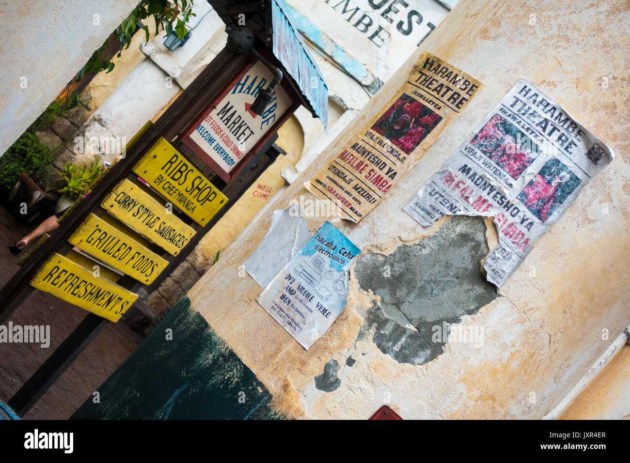 Theming Detail in Disneys Animal Kingdom Theme Park, Walt Disney World, Orlando, Florida. Stock Photo