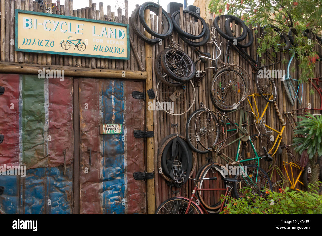 Theming Detail in Disneys Animal Kingdom Theme Park, Walt Disney World, Orlando, Florida. Stock Photo