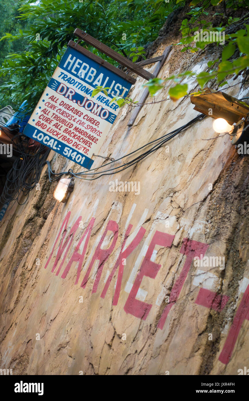 Theming Detail in Disneys Animal Kingdom Theme Park, Walt Disney World, Orlando, Florida. Stock Photo