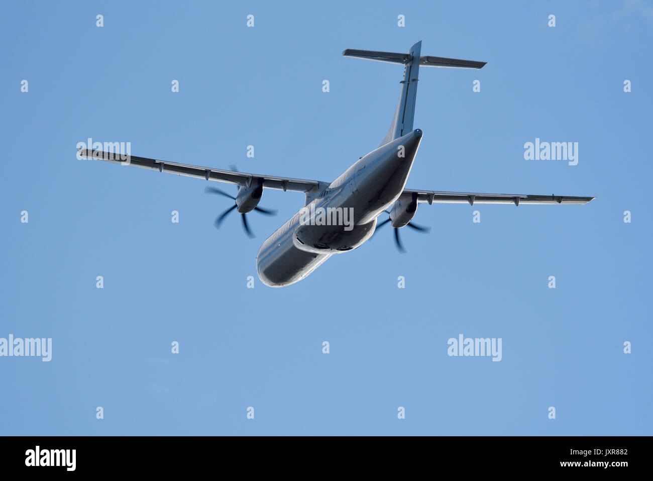 Stobart Air ATR-72 operating for Flybe climbing out of Southend Airport, Essex, UK Stock Photo