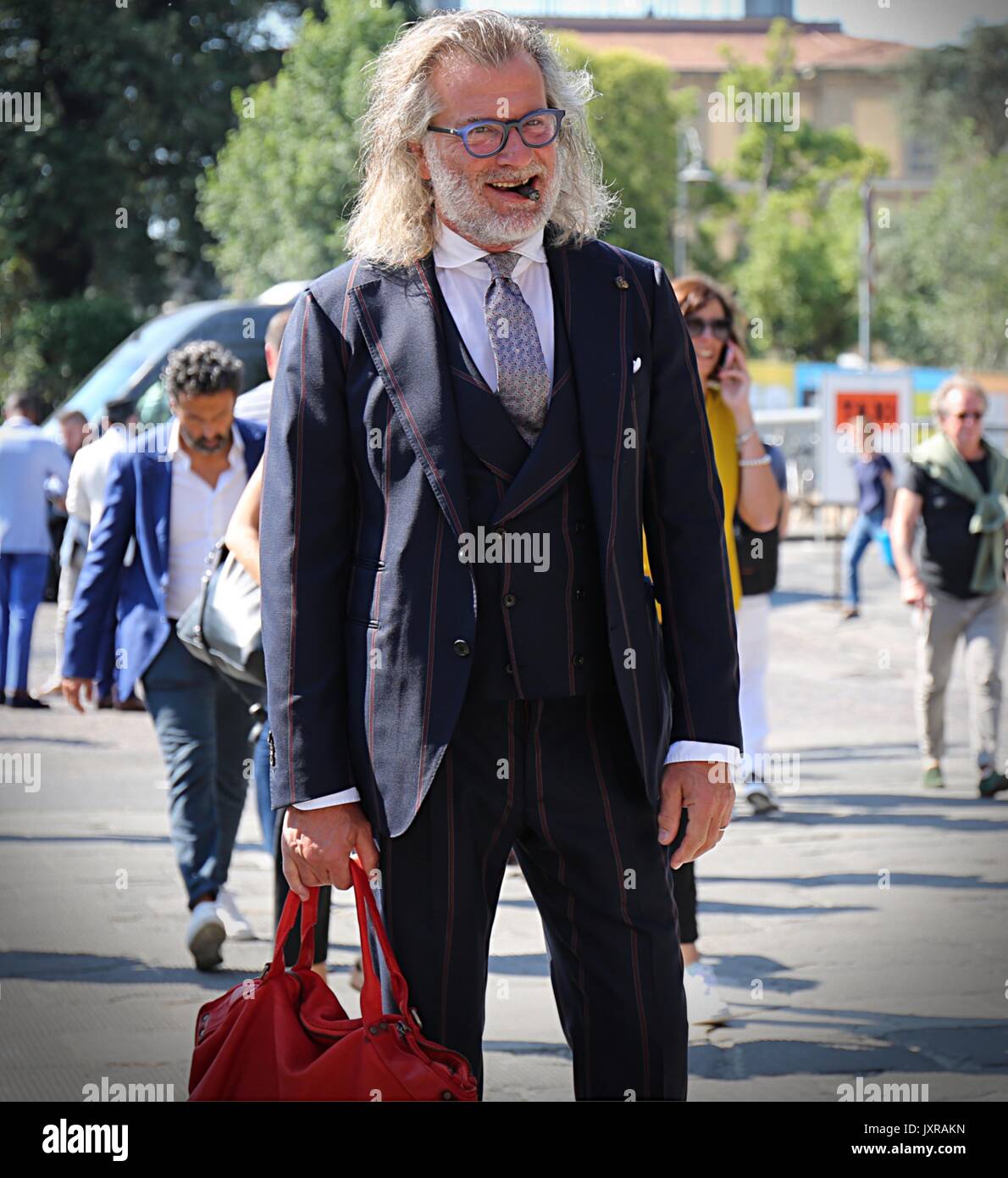 Florence 13 June 17 Ezio Mancini On The Street During The Pitti 92 Stock Photo Alamy