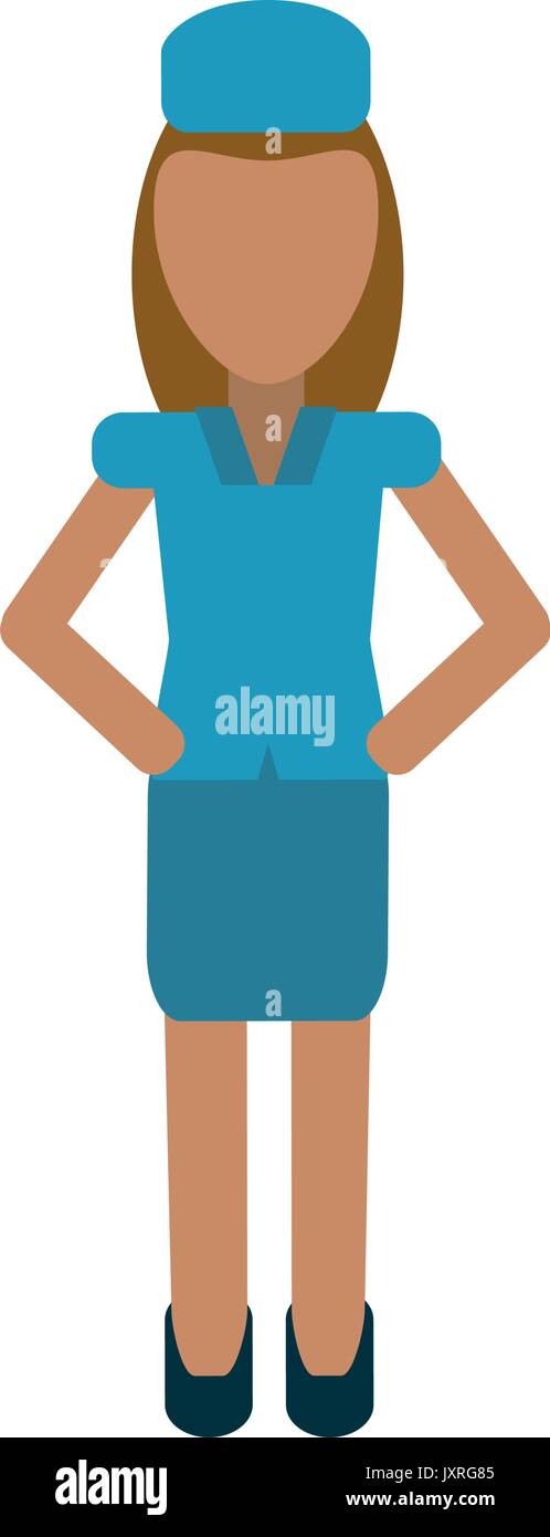 female flight attendant avatar icon image Stock Vector