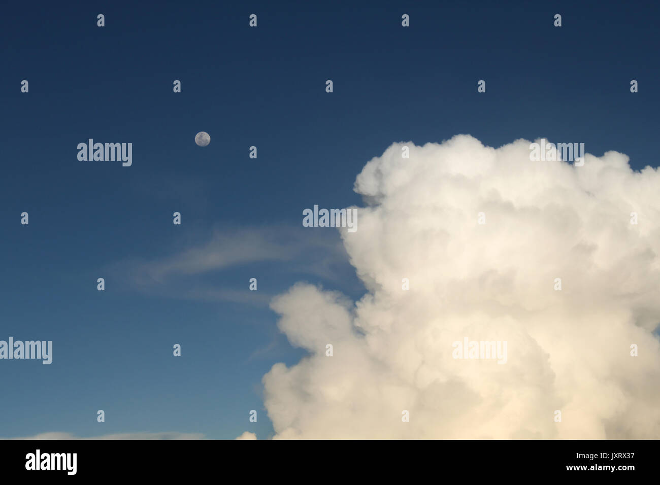 Moon night with cloud covered - Beautiful night Stock Photo