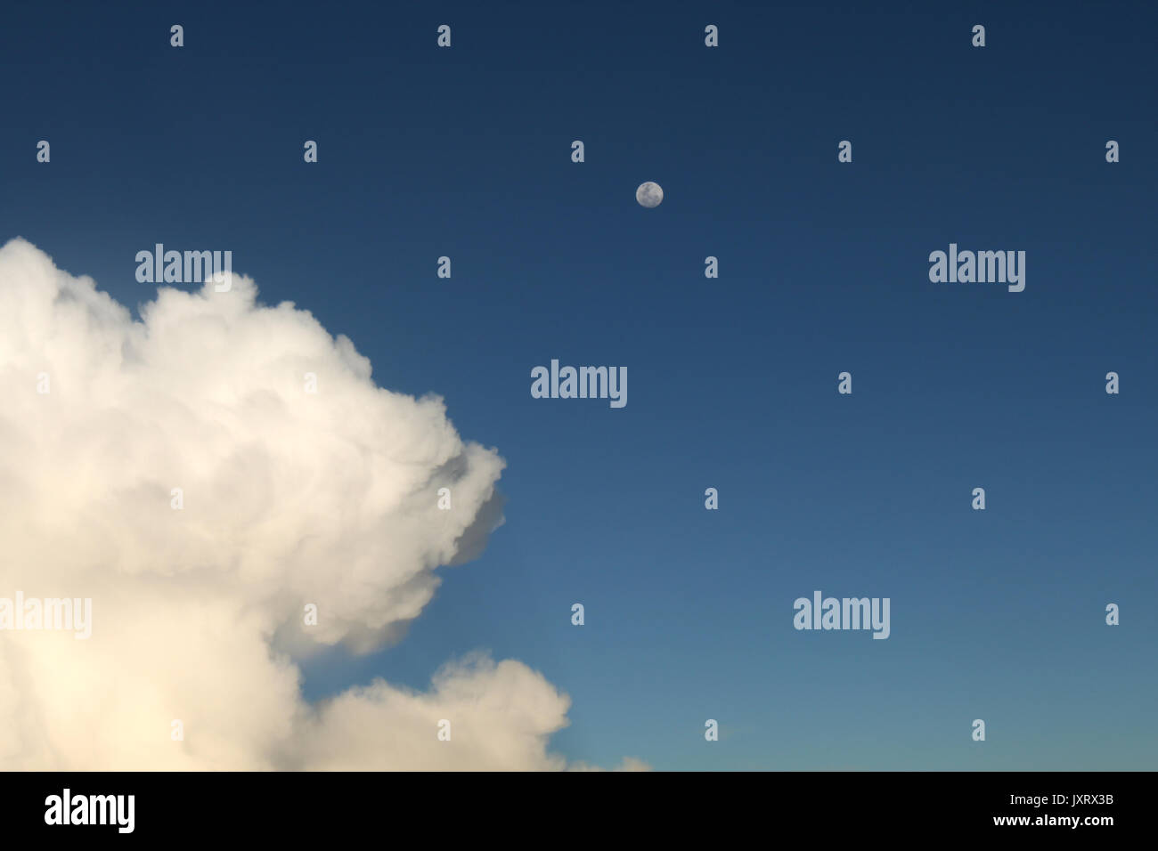 Moon night with cloud covered - Beautiful night Stock Photo