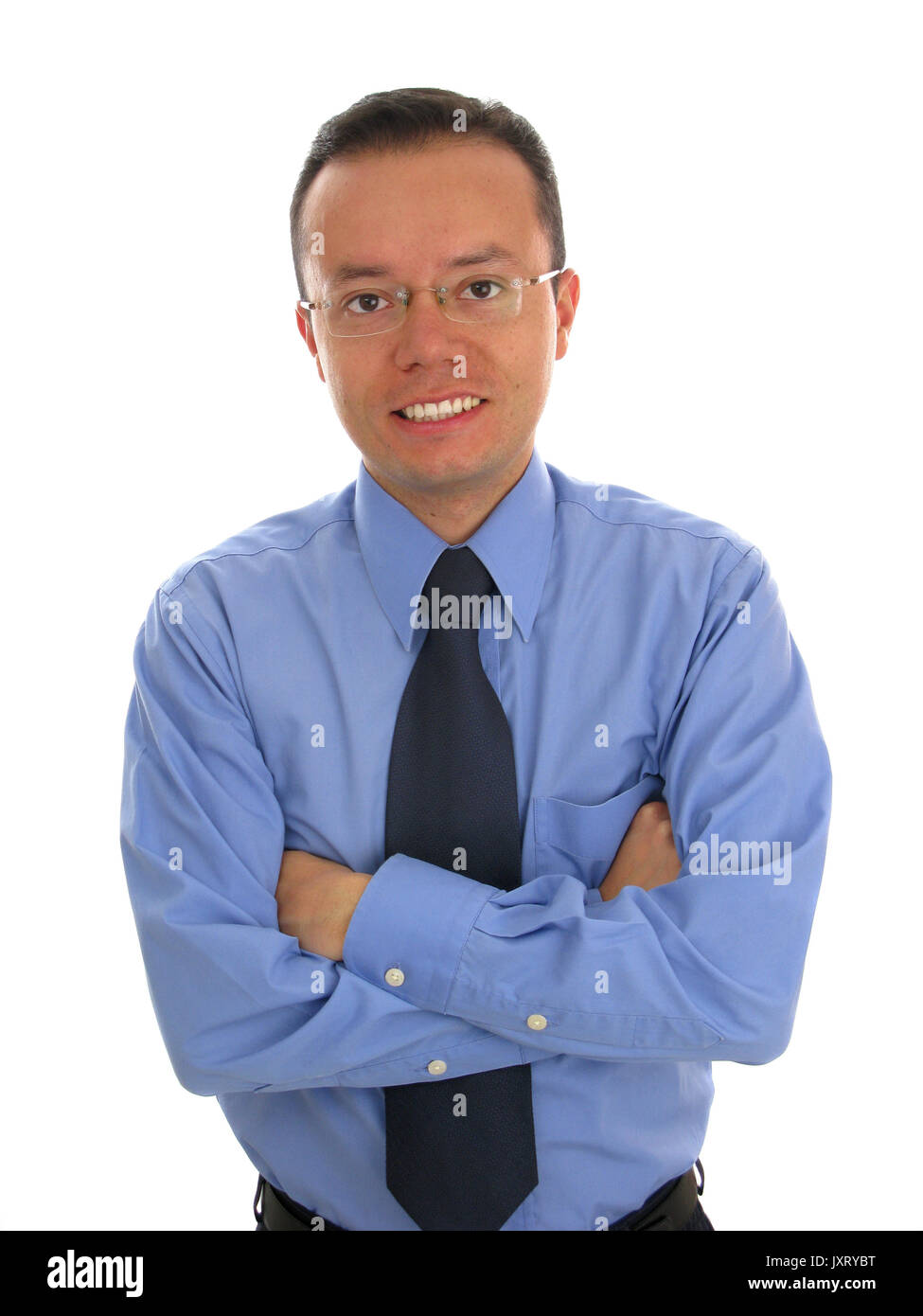 Young business man isolated on a white background. Stock Photo
