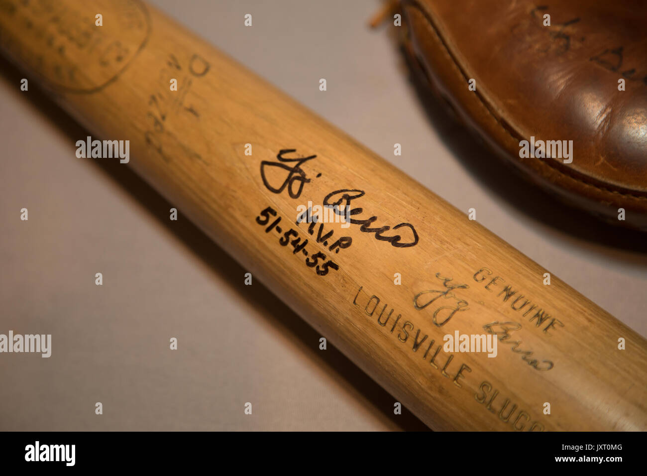 Bat used by Yogi Berra in the '50s. In a special ceremony, the