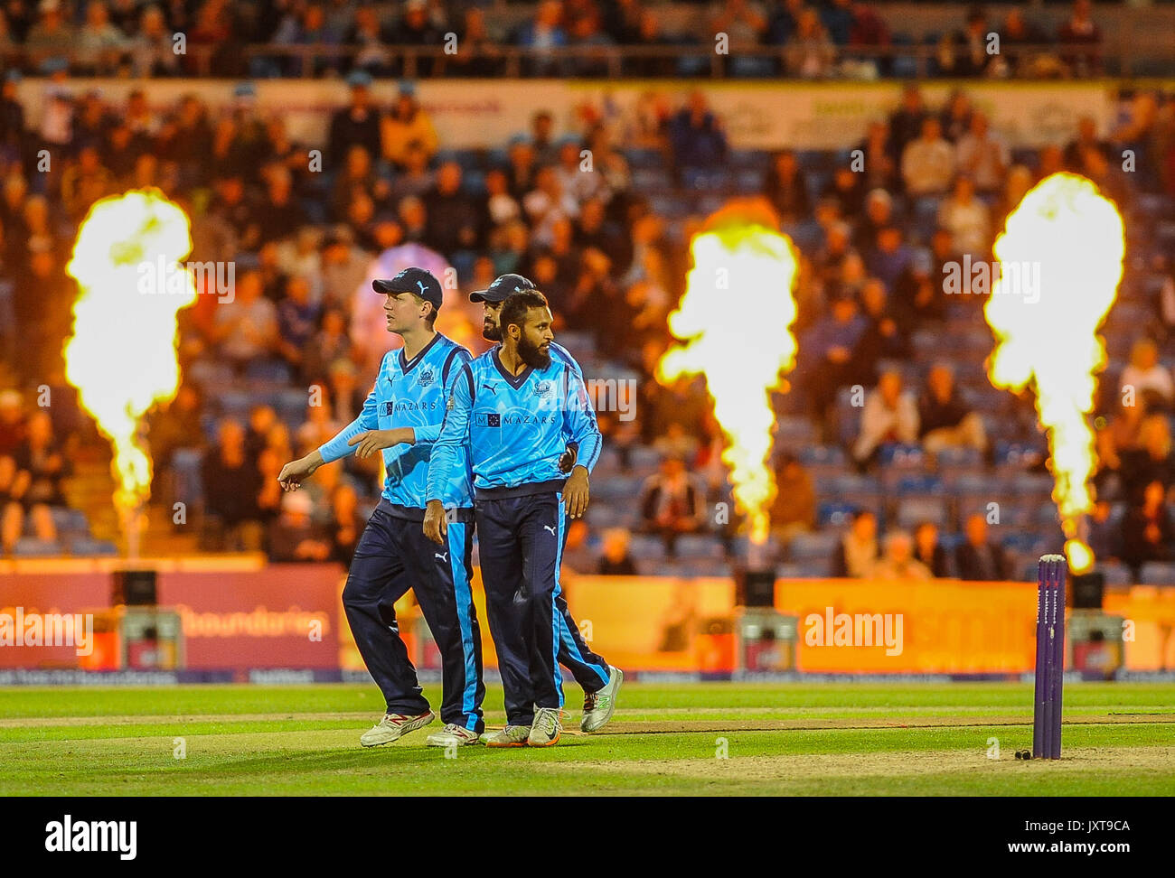 Leeds, UK. 17th Aug, 2017. Gary Ballance and  Adil Rashid during the Yorkshire Vikings v Northamptonshire Steelbacks at the Headingley on 20170817 August 2017. Credit: SB Sports Photography/Alamy Live News Stock Photo