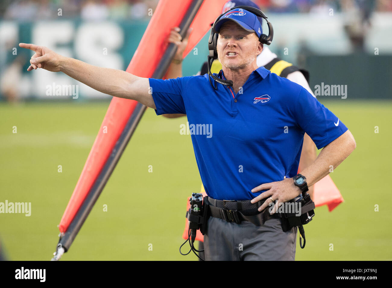 August 17, 2017 Buffalo Bills head coach Sean McDermott reacts during