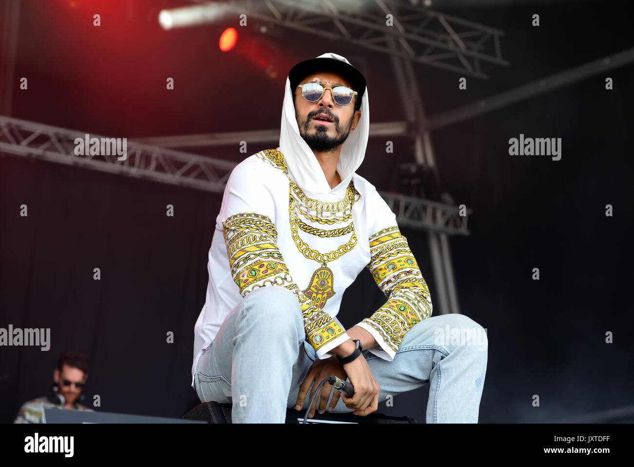 BARCELONA - JUN 3: Swet Shop Boys (Indian Pakistani hip hop group, consisting of rappers Heems and Riz MC) perform in concert at Primavera Sound 2017  Stock Photo