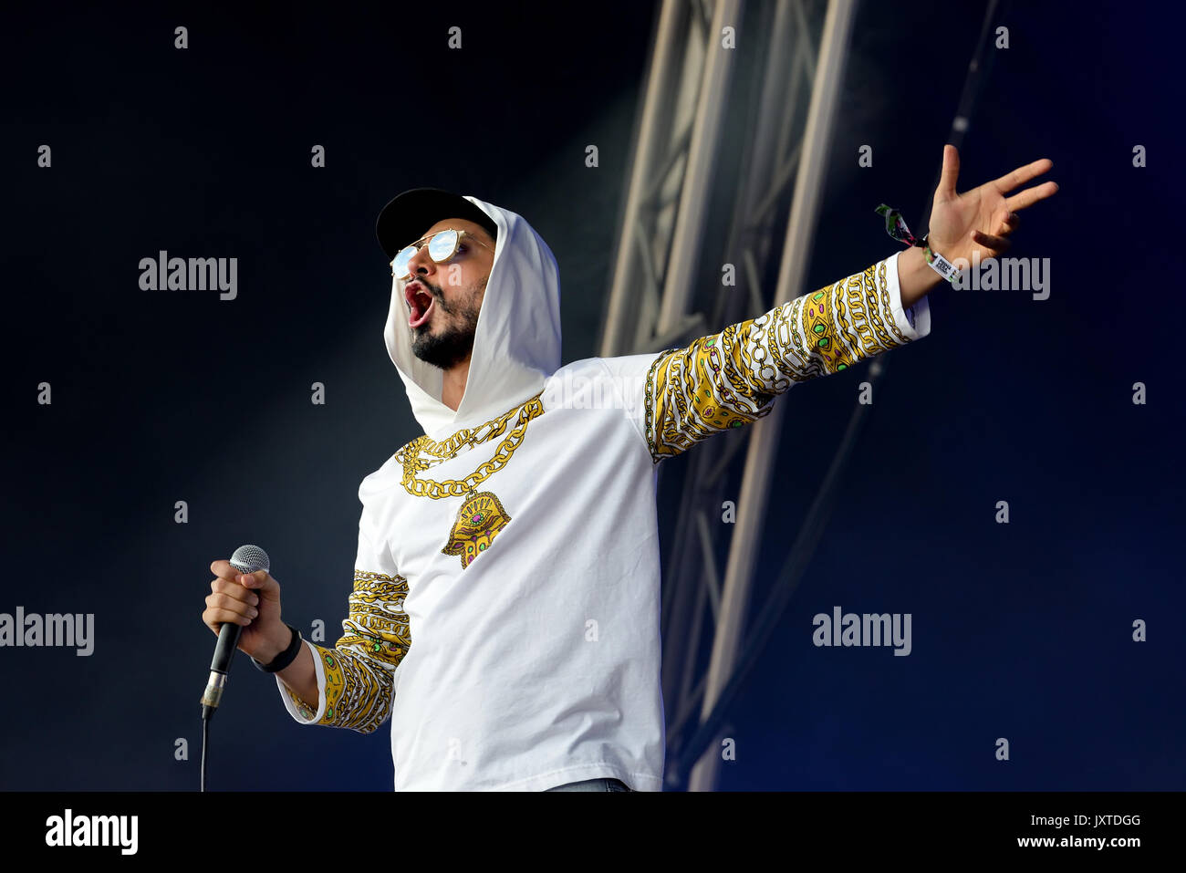 BARCELONA - JUN 3: Swet Shop Boys (Indian Pakistani hip hop group, consisting of rappers Heems and Riz MC) perform in concert at Primavera Sound 2017  Stock Photo