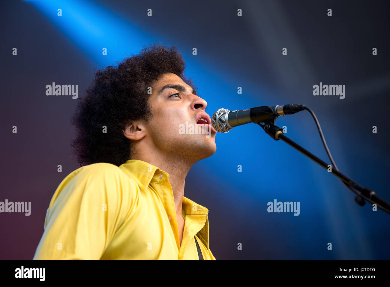 BENICASSIM, SPAIN - JUL 14: Childhood (music band) perform in concert at FIB Festival on July 14, 2017 in Benicassim, Spain. Stock Photo
